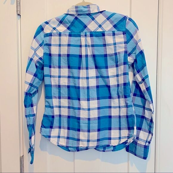 American Eagle Outfitters Blue/White Long Sleeve Button-Down Shirt Size Small S - Picture 3 of 7